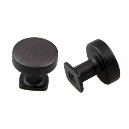 Crown 1-1/4" Diameter Round Flat Top Cabinet Knob Oil Rubbed Bronze Finish CHK121810B